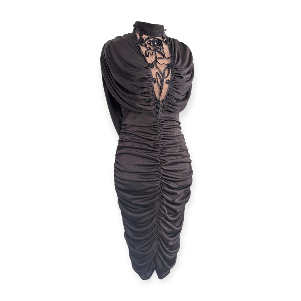 Vintage 80s Art Deco Evening Dress 3/4